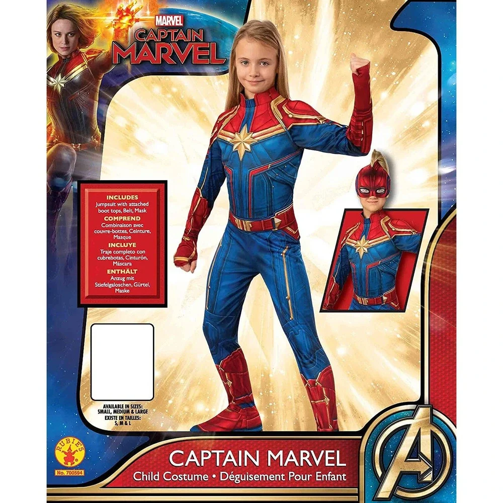 Captain Marvel Hero Costume Suit, Medium Blue/Red - Picture 3 of 4